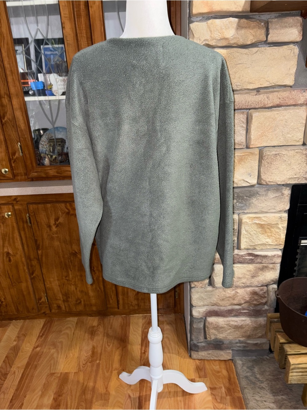 Women’s Olive Green Moose Embossed Pullover Sweater - Picture 5 of 5